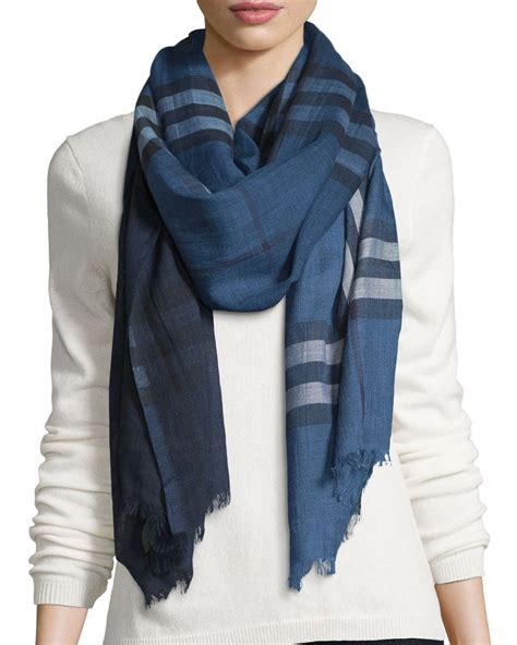 burberry ombre giant check wool silk gauze scarf|The Burberry Scarf .